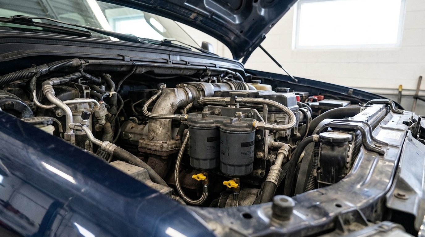Hero image for Ram 2500 Fuel Filter Service: What the Water In Fuel Light Means and When Both Filters Are Due